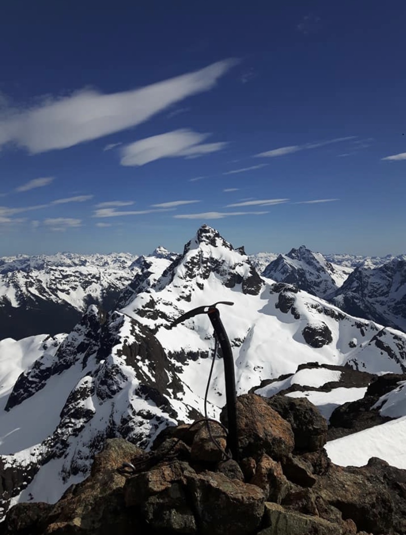 Ice axe summit